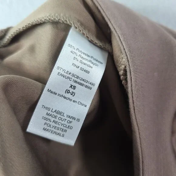 Scoop Front Seamed Wide Leg Pants Woman's XS Brown Pockets Casual Business NWT - Picture 9 of 9